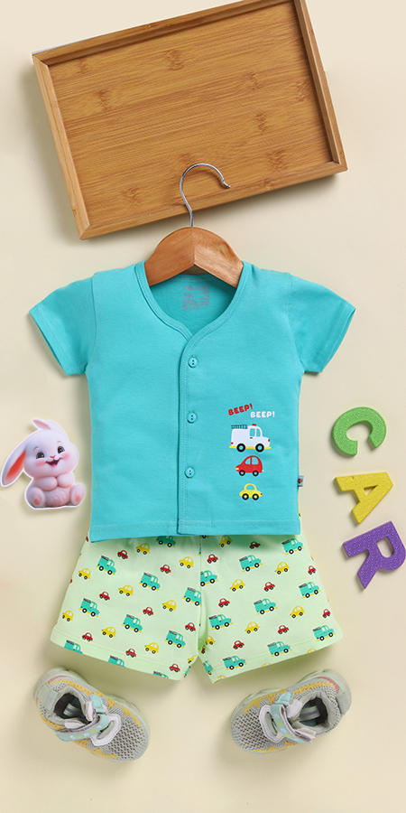 Peek-a-Boo 2202 Infant Wear Baba Suit Front Open in 100% Cotton for Ultra-Soft, Breathable Comfort