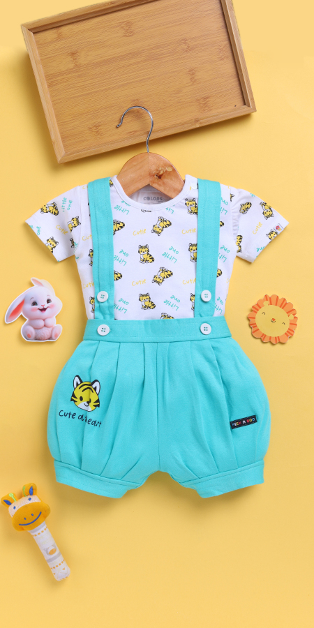 Peek-a-Boo 2250 for Dungaree Jumpsuit with T-Shirt for Infants  in 100% cotton for Ultra Soft and Breathable Comfort
