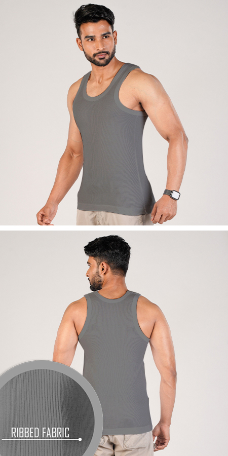 Colors 217 Drop Derby Round Neck Men's Vest Charcoal Pack Of 1
