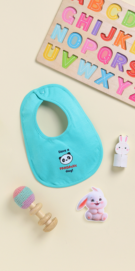 Peek-A-Boo 2251 All-in-One Dry Sheet Attached Bib in 100% Cotton with Super Strechability, Quick dry tech and Adorable prints