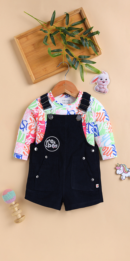 Peek-a-Boo Infant Wear Full Sleeve Tee & Corduroy Dungaree (Boys & Girls) #2268