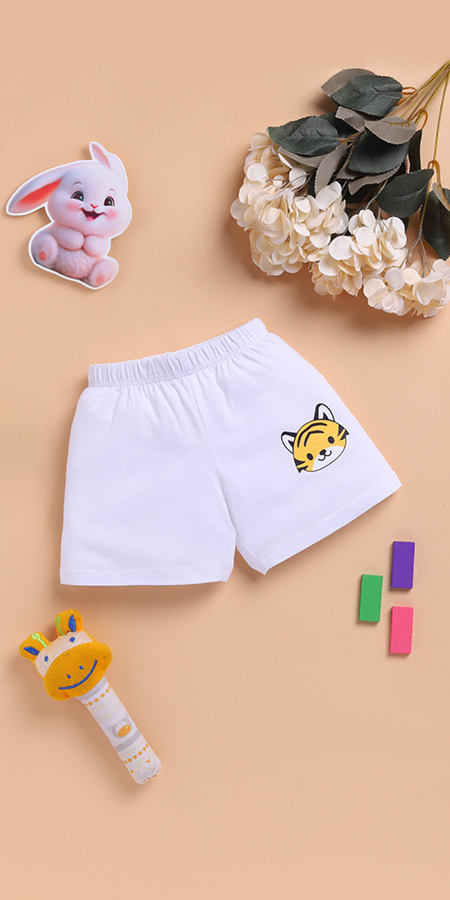 Peek-A-Boo 2262 Infant Shorts-White in 100% cotton fabric for Ultra-Soft, Breathable Comfort