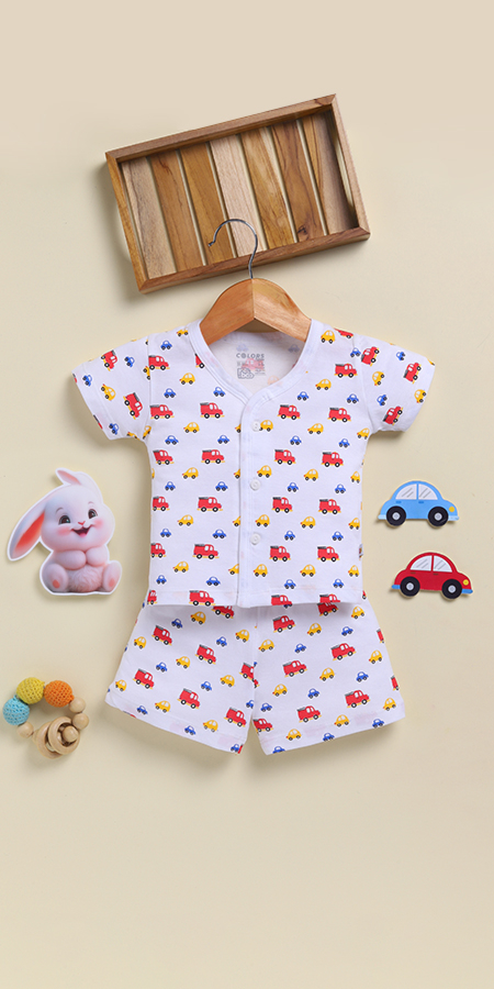 Peek-a-Boo 2254 Infant Wear Baba Suit Front Open-White in 100% Cotton for Ultra-Soft, Breathable Comfort