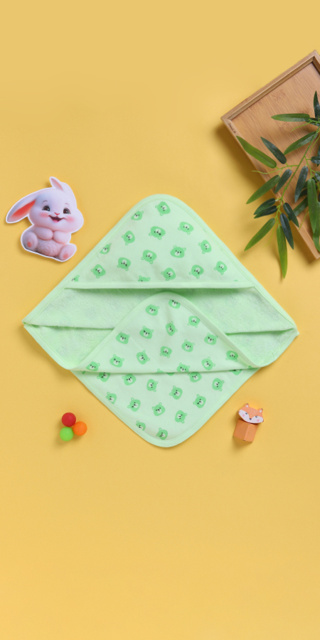 Peek-a-Boo 2227 Hooded Terry Towel for Infants in 100% Cotton with Extra Absorbent fabric and Ultrasoft touch