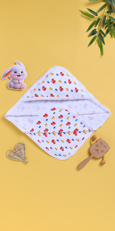 Peek-a-Boo 2263 Hooded Wrap Towel-White for Infants in 100% cotton and Ultra Soft Touch